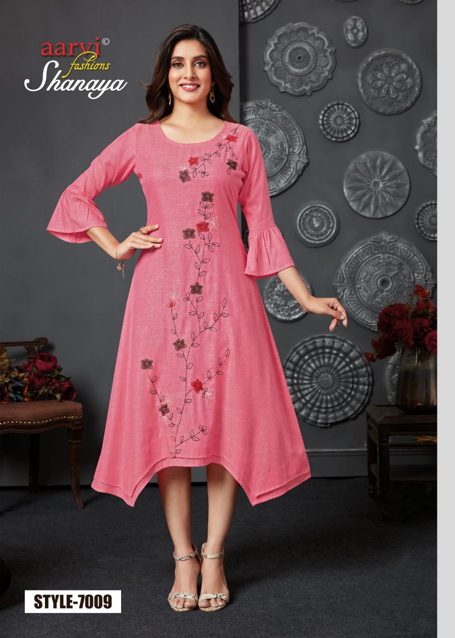 Aarvi Shanaya 5 Stylish Party Wear Wholesale Kurti Collection